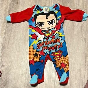 DC Comics Superman Kids One Piece - Red and Blue 3-6M